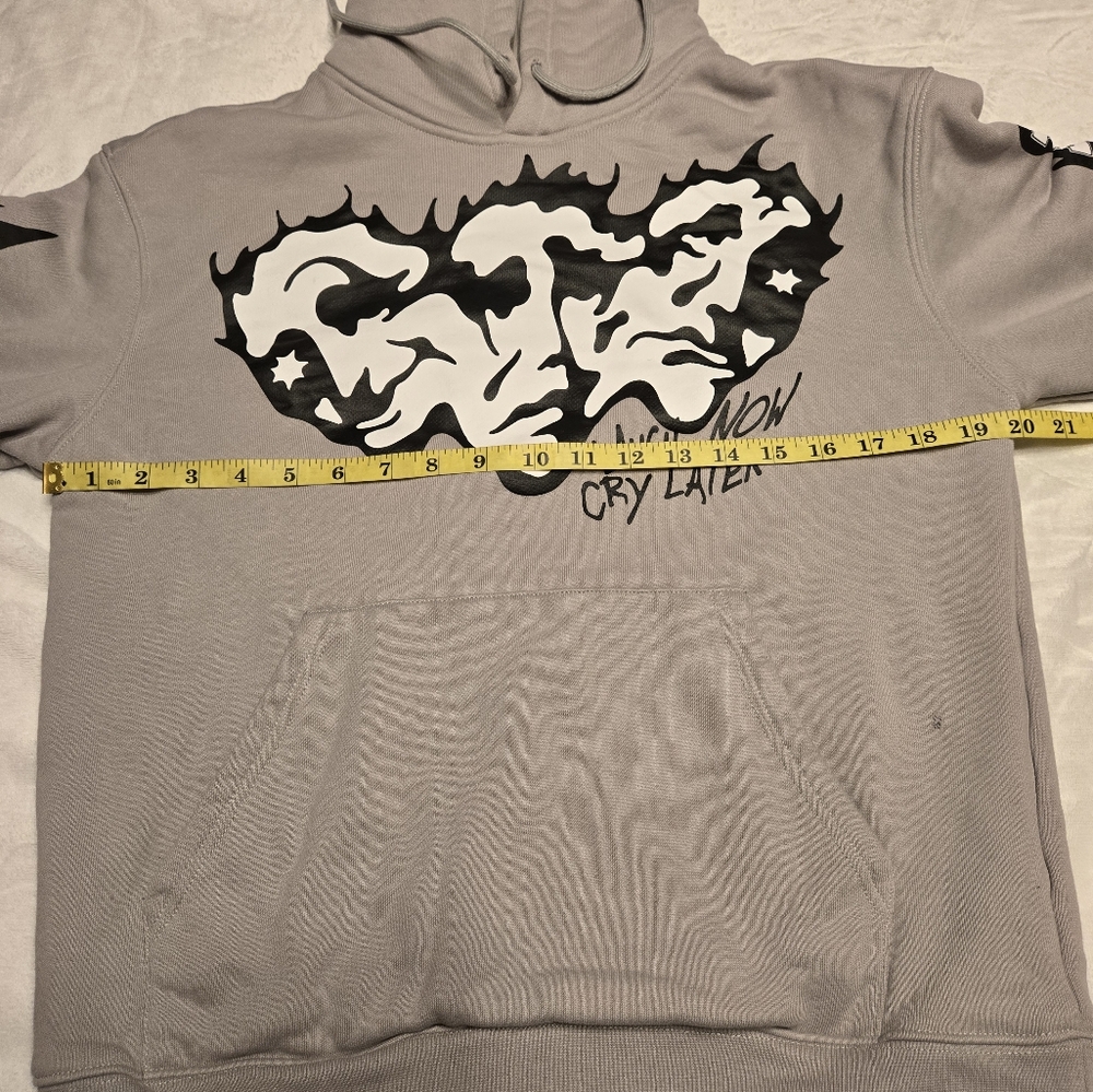 Asaali "Laugh Now Cry Later" Hoodi Sweater Color Grey Size XS - Picture 5 of 12